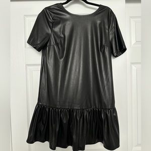 Black leather dress